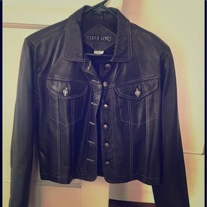 Black leather jacket